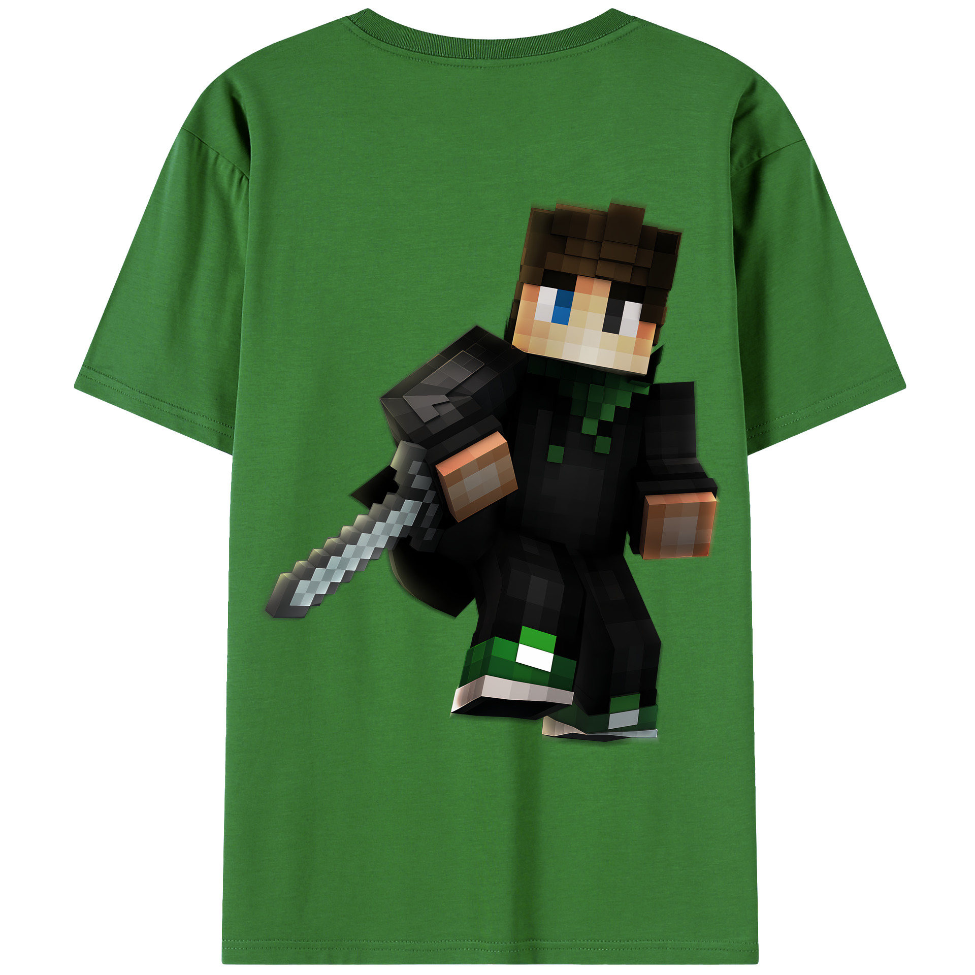 （画像用） マインクラフト ブロックの世界 Minecraft MC Block world レディース半袖Tシャツ(バックプリント)
